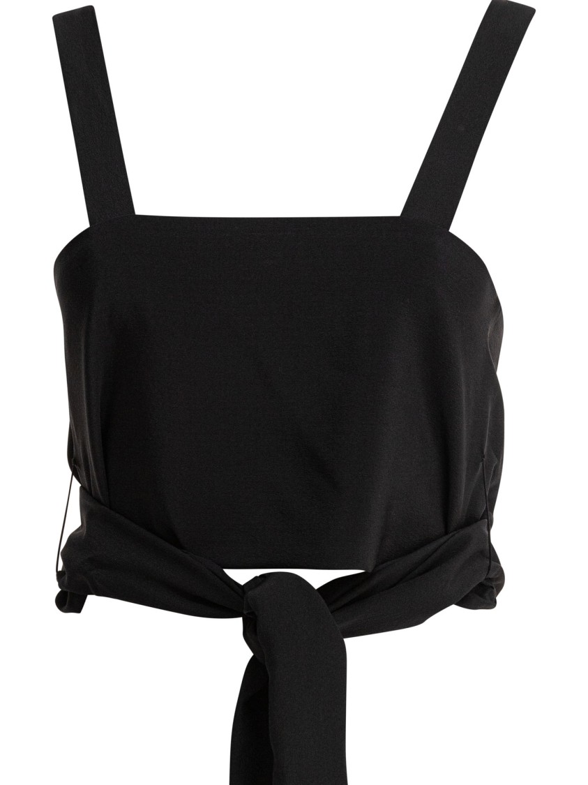 Chloé Cropped Tank Top With Ribbons In Black