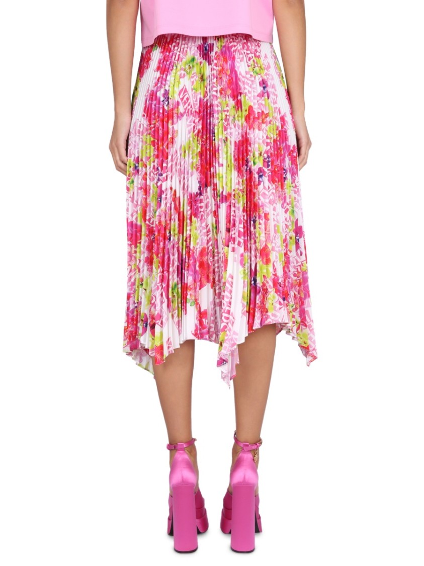 Shop Versace Pleated Skirt In Pink