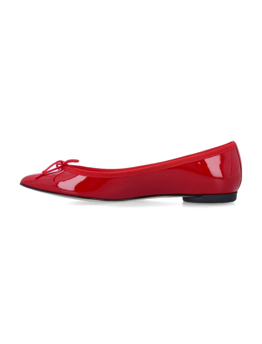 Shop Repetto Pointy Toe Ballet Flats With Glossy Finish In Red