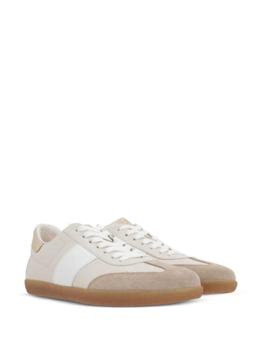 Tod's Calfskin And Goat Leather Sneakers In White