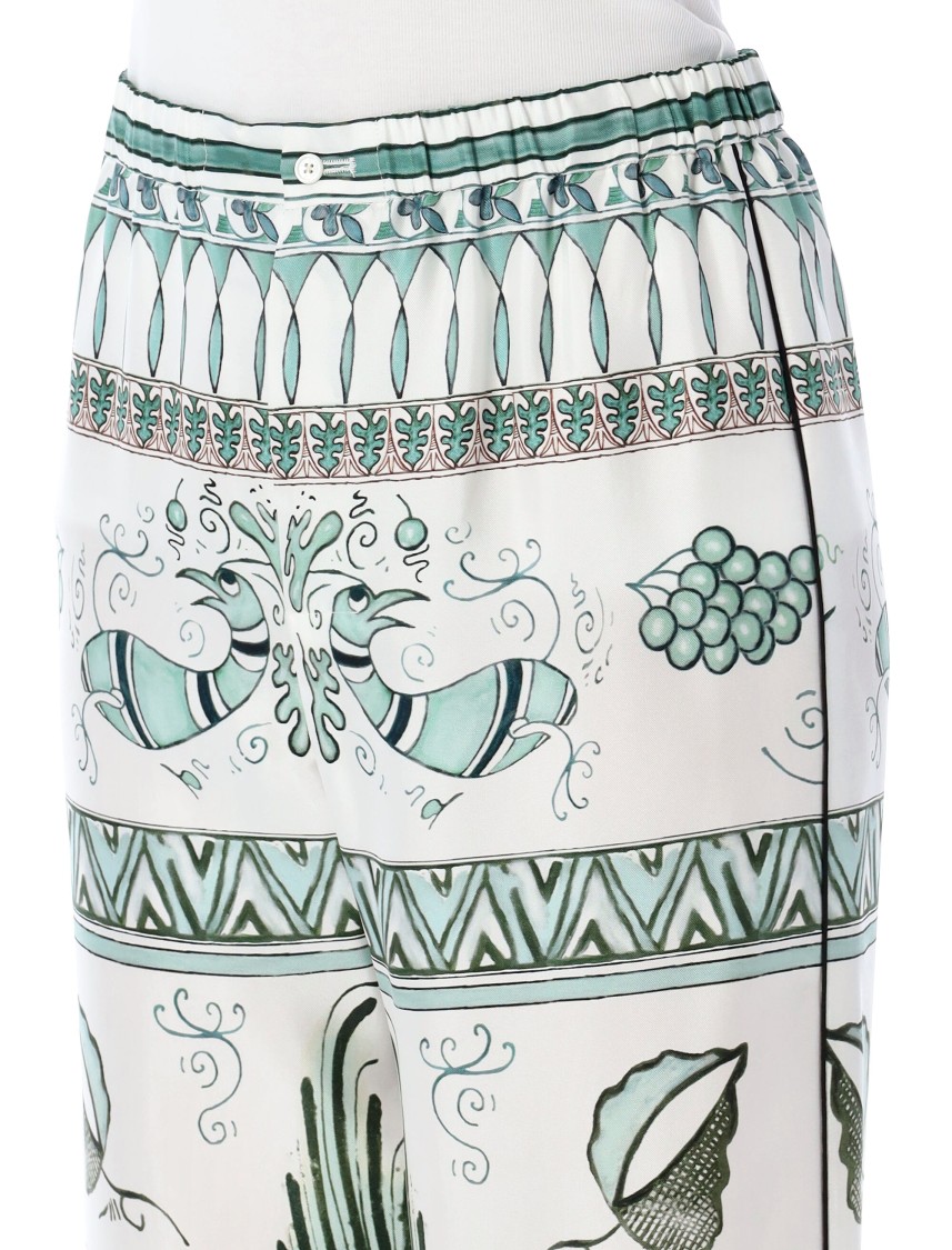 Fabiana Filippi Silk Twill Printed Trousers Wide | THE LIST