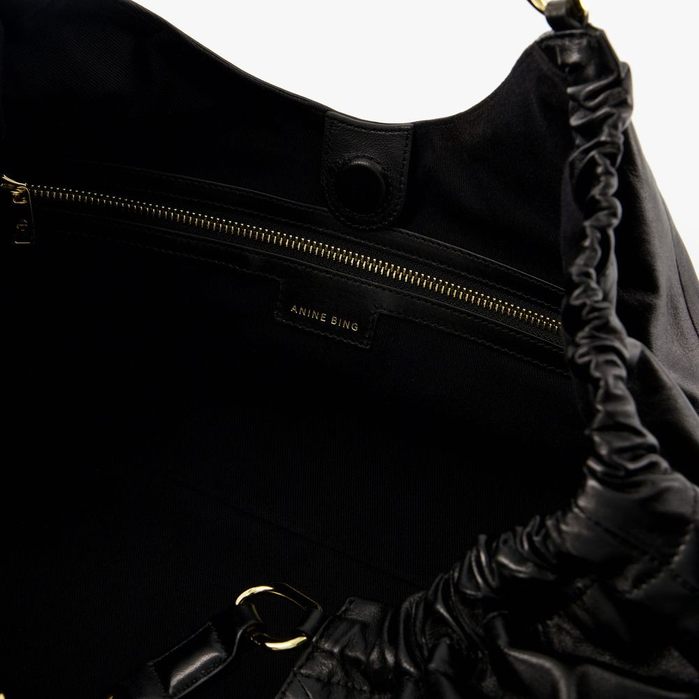Anine Bing Womens Kate Leather Tote Bag Black