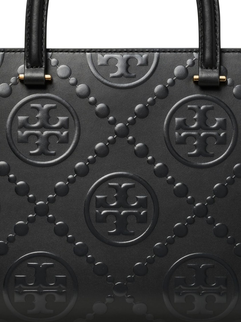 Tory Burch T Monogram Square Bag In Black