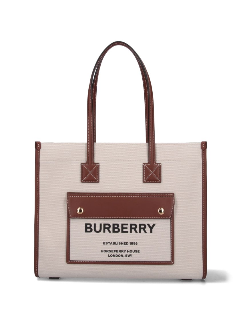 Burberry Fereya Tote Bag Small – Beige In Neutral