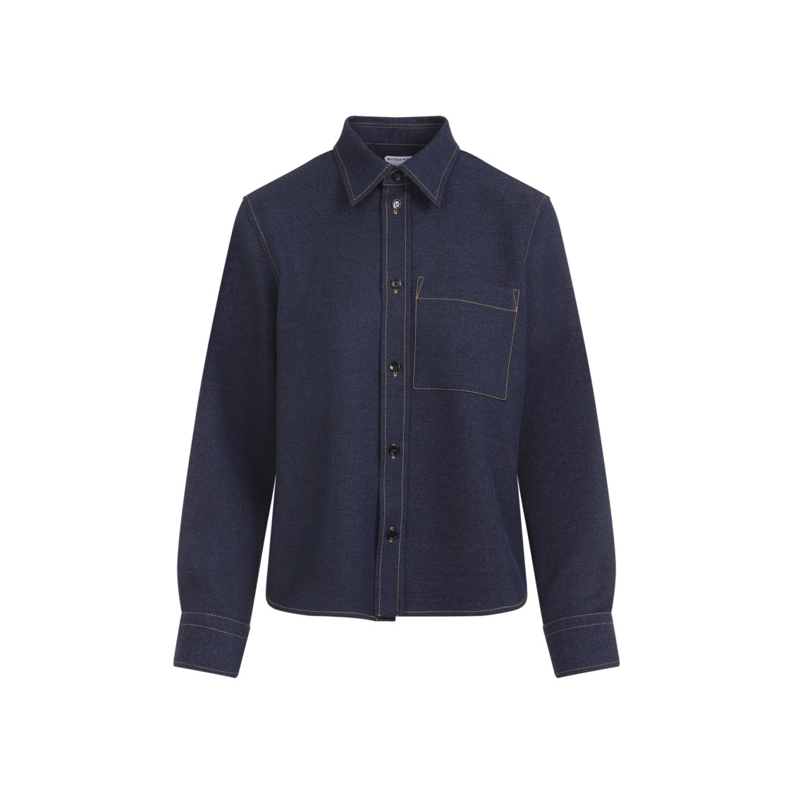 Bottega Veneta Classic Button-up Wool Shirt With Textured Finish