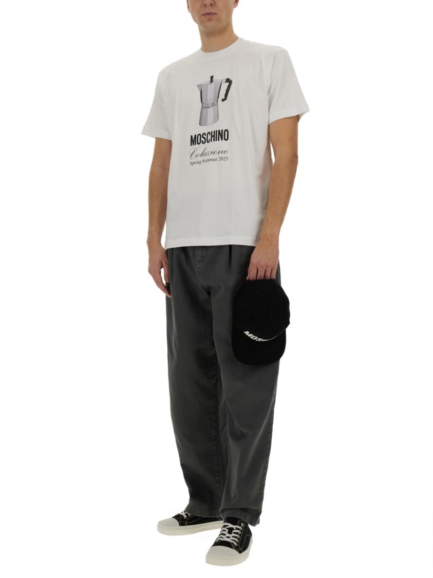 Shop Moschino "breakfast" T-shirt In White