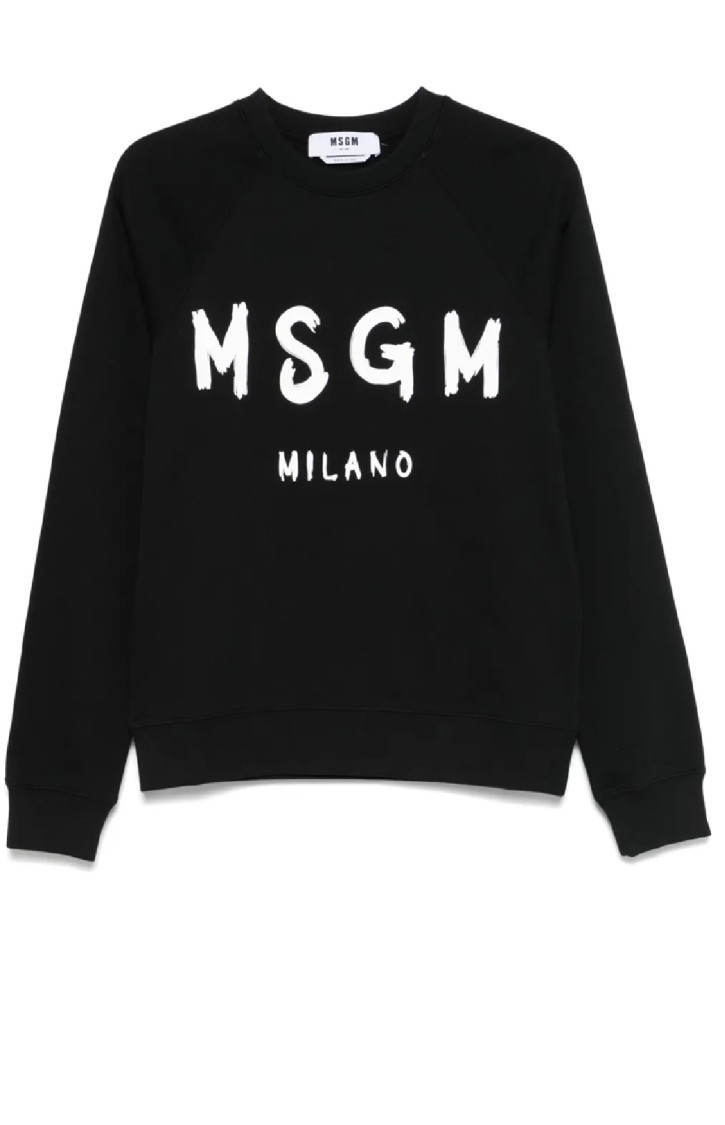 Msgm Relaxed-fit Sweatshirt With Raglan Sleeves In Black