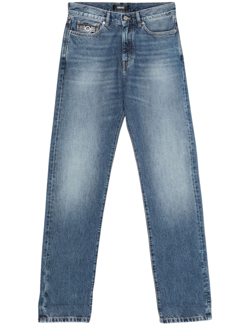 デニム・ジーパン VERSACE Woman Jeans Blue 10115191A07079 1D100 Versace Womens Mainline Jeans Size 28 Inch Waist Blue Denim