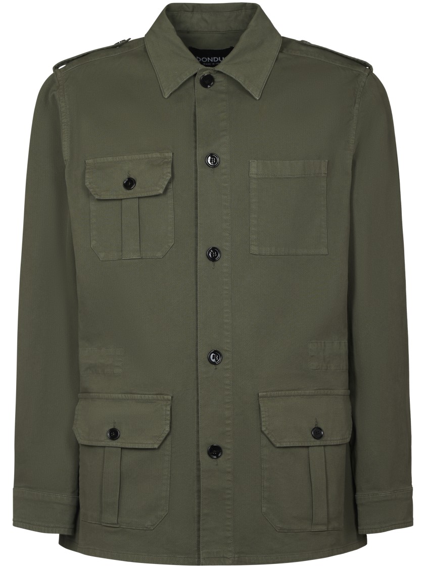 Dondup Military-inspired Field Jacket With Vent In Green