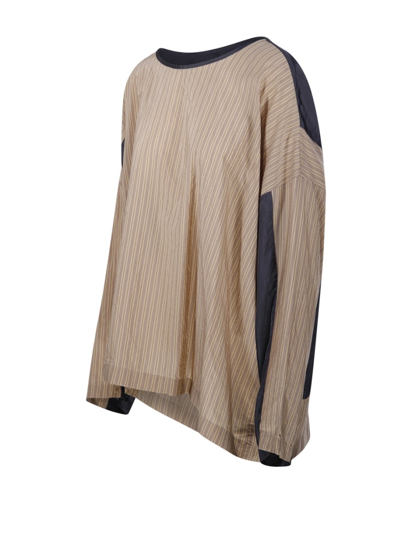 DRIES VAN NOTEN DRIES VAN NOTEN CAIAS LOOSE FIT ASYMETRICAL TOP WITH CONTRAST PANEL