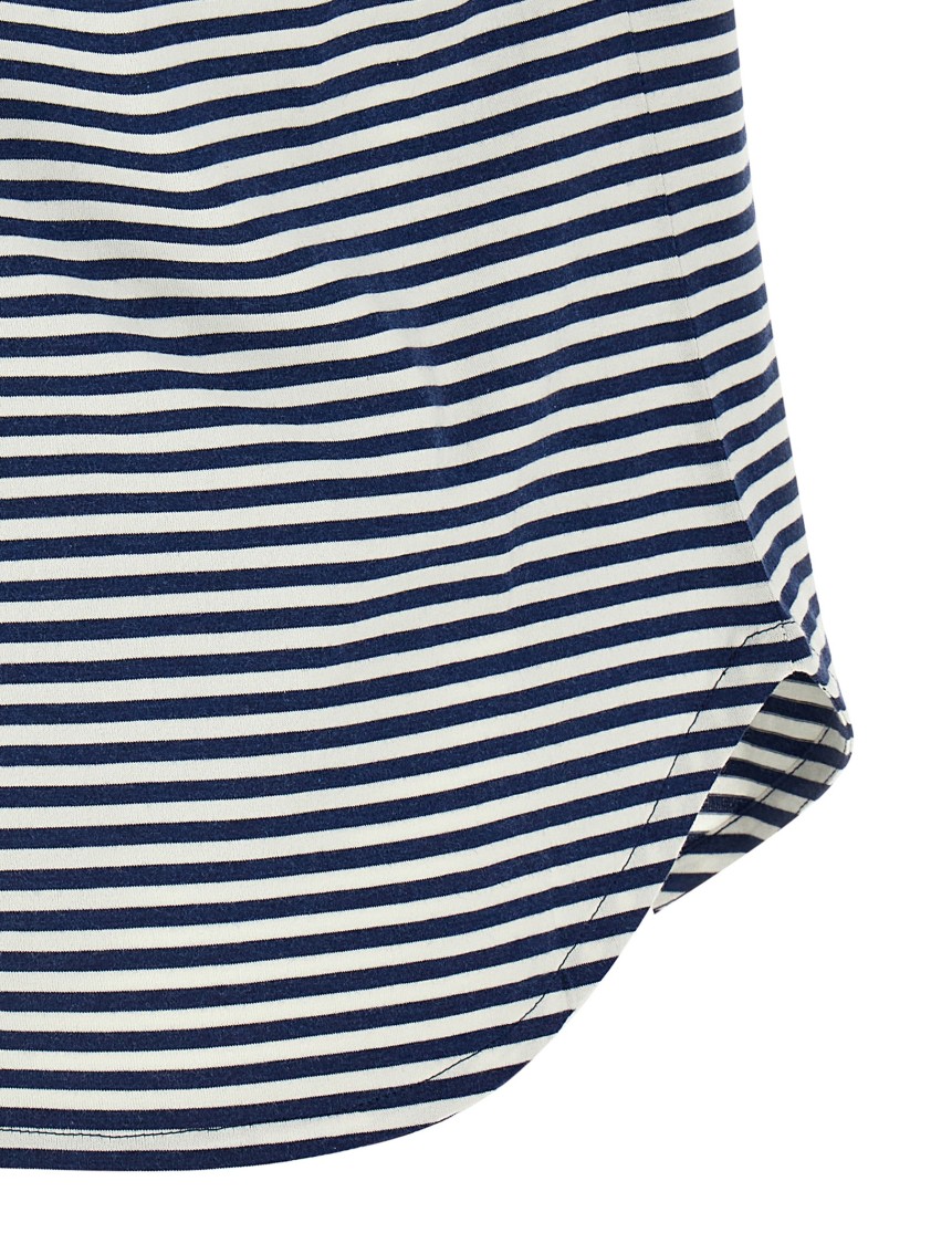 Brunello Cucinelli Striped Cotton T-shirt With Jewel Pocket Detail In Multi
