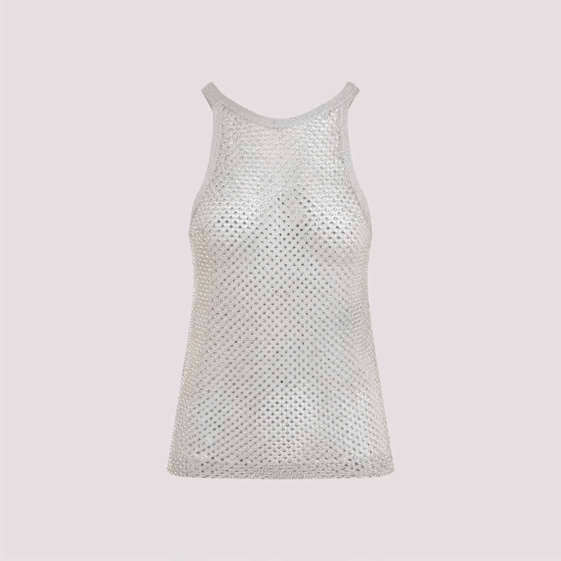 Tom Ford Lurex Knit Beige Viscose Top In White