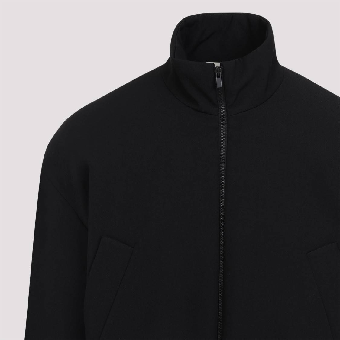 Fear Of God Oversized Cotton-blend Jersey Half-zip Sweatshirt In Black