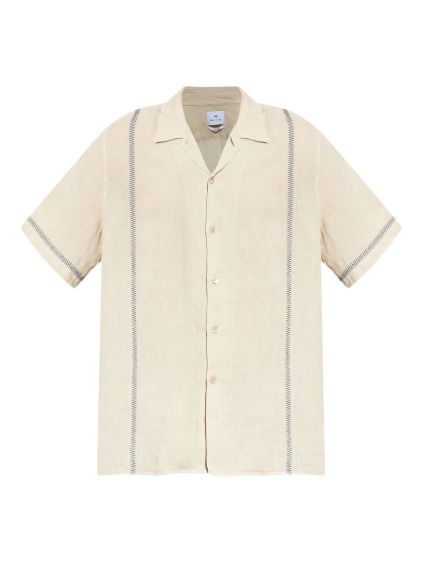 Paul Smith Short-sleeved Relaxed Fit Linen Shirt