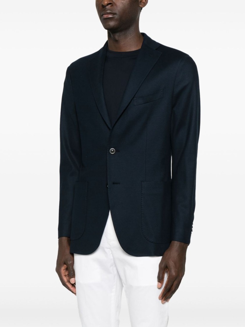 Boglioli Navy Blue Cotton Jacket In Blue