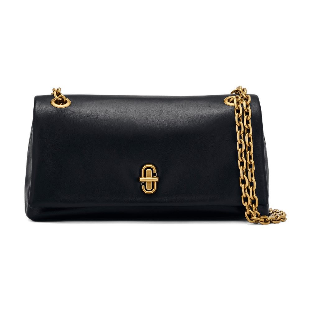 Marc Jacobs Structured Calfskin Wallet On Chain In Black