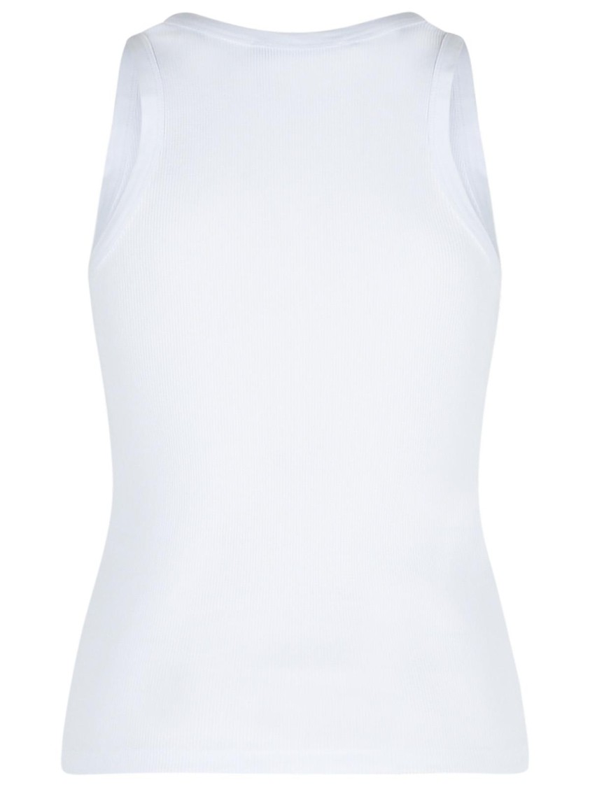 Coperni Ribbed Sleeveless Cotton Tank Top In White