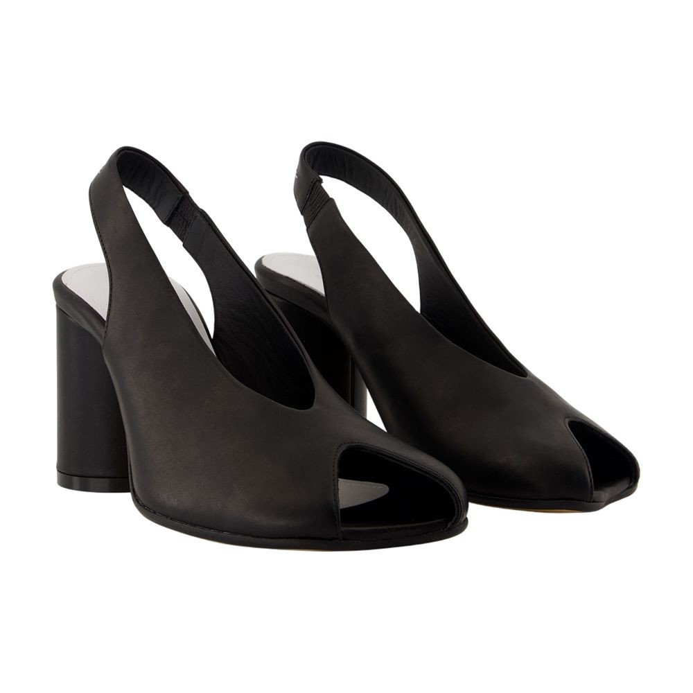 Shop Mm6 Maison Margiela Mm6 By Maison Margiela Court Shoes - Leather - Black