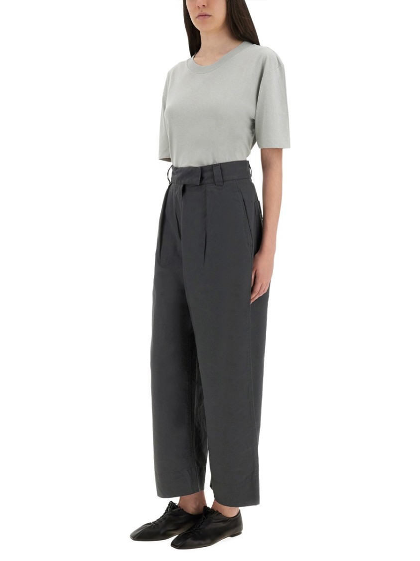 MARGARET HOWELL MARGARET HOWELL HIGH-WAISTED CROPPED PANTS WITH PLEATED FRONT