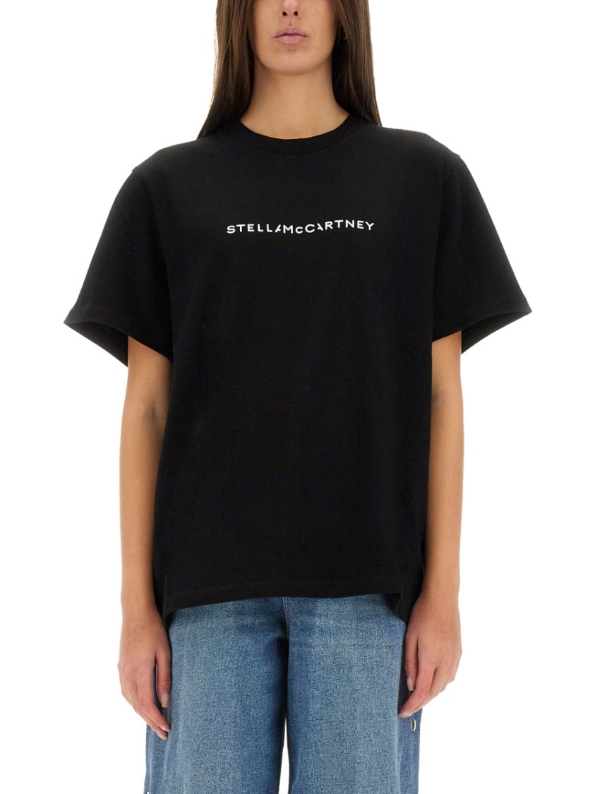 Stella Mccartney T-shirt With Logo Print And Crew Neckline