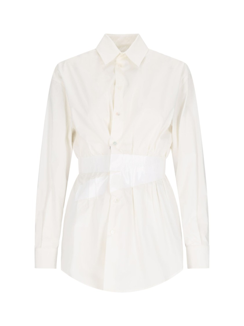 Mm6 Maison Margiela Mm6 By Maison Margiela Tailored Cotton Poplin Shirt In White