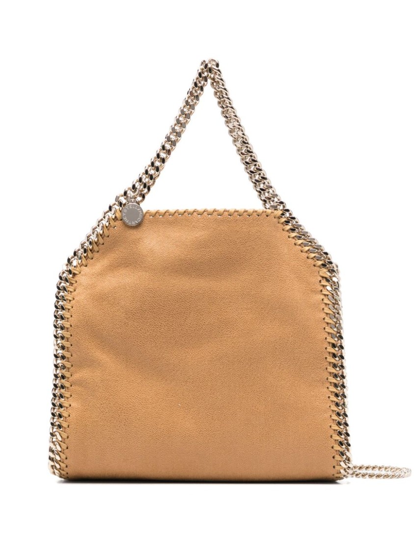 STELLA MCCARTNEY STELLA MCCARTNEY GEOMETRIC RED HANDBAG WITH CHAIN STRAP AND CONTRAST STITCHING