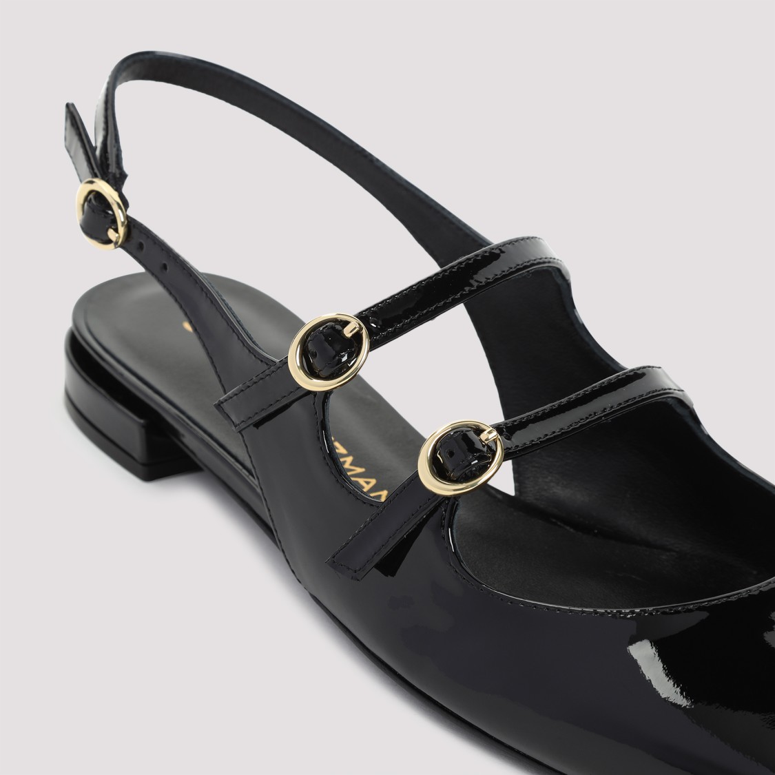 Stuart Weitzman Benni Patent Leather Slingback Flats In Black