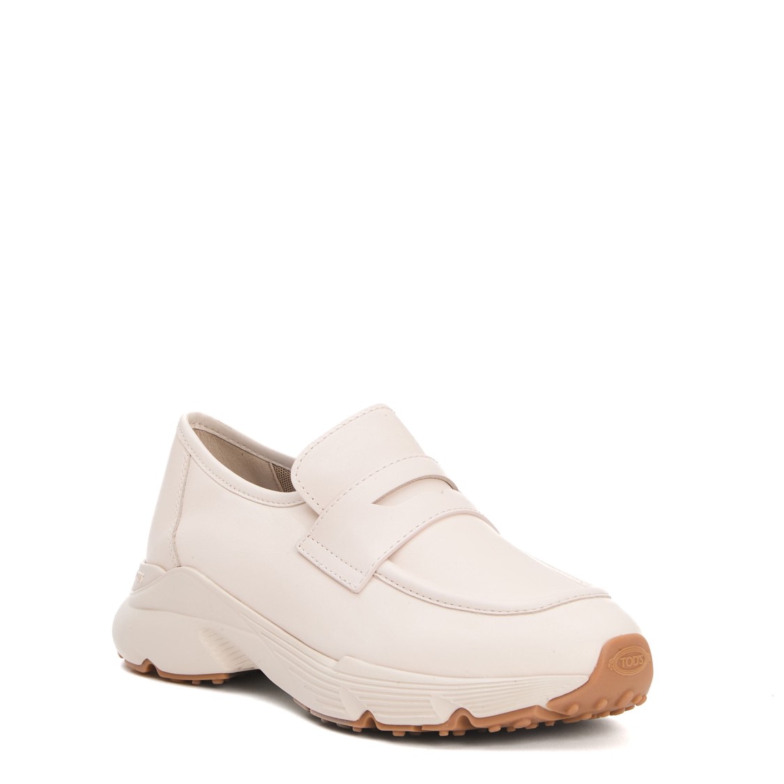 TOD'S TOD'S SPORTY CALF LEATHER MOCCASIN SNEAKERS