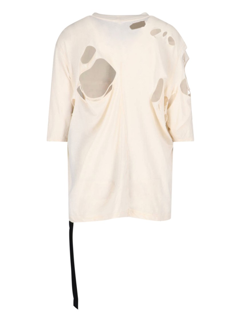 Shop Rick Owens Drkshdw Drkshdw By Rick Owens "tommy T" Destroyed T-shirt – Cream