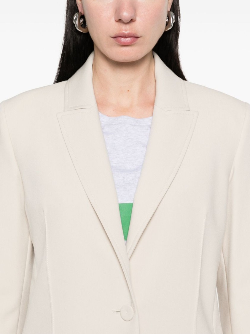 Shop Patrizia Pepe Light Beige Tailored Blazer In Neutrals
