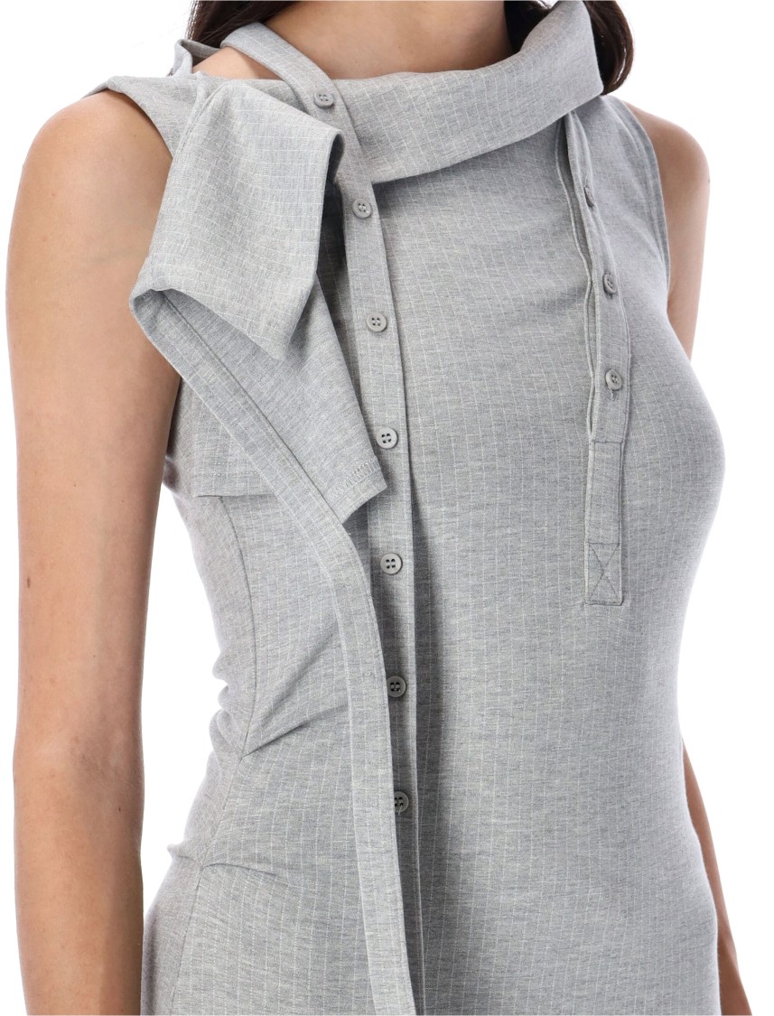 Ottolinger Button Sleeveless Top In Gray