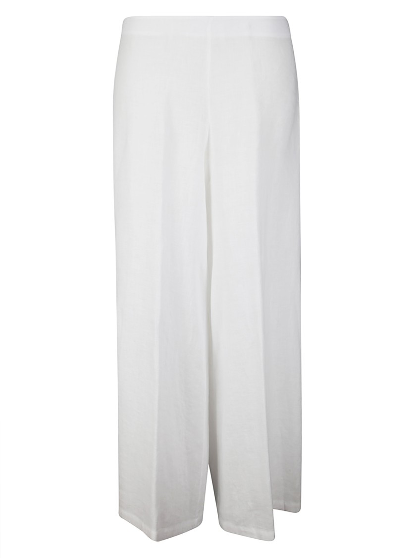 Stefano Mortari Palazzo Linen Pants In White