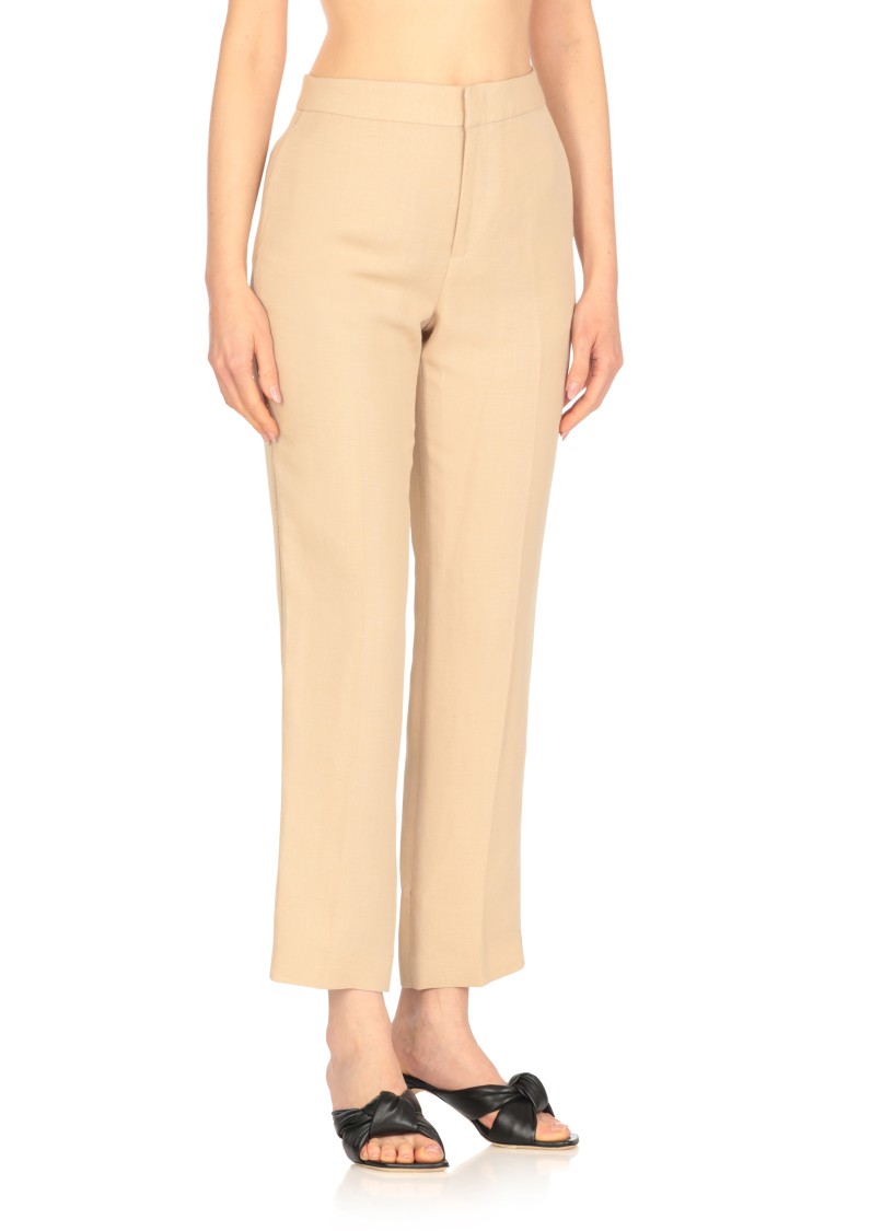 Fabiana Filippi Beige Viscose And Linen Pants