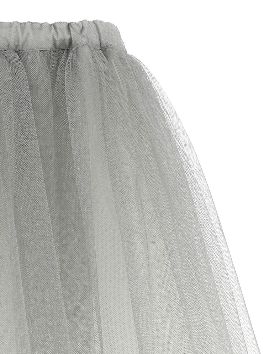 Comme Des Garçons Multilayered Asymmetric Tulle Skirt With Side Pockets In White