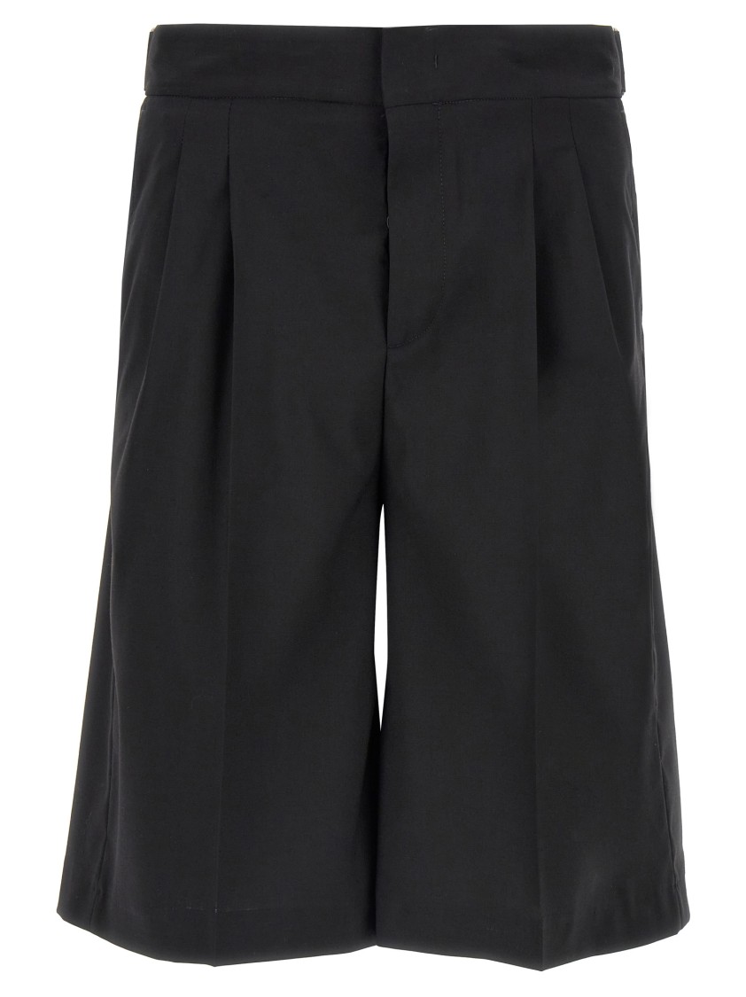 Pt Torino Midnight Blue Stretch Polyester Blend Bermuda Shorts