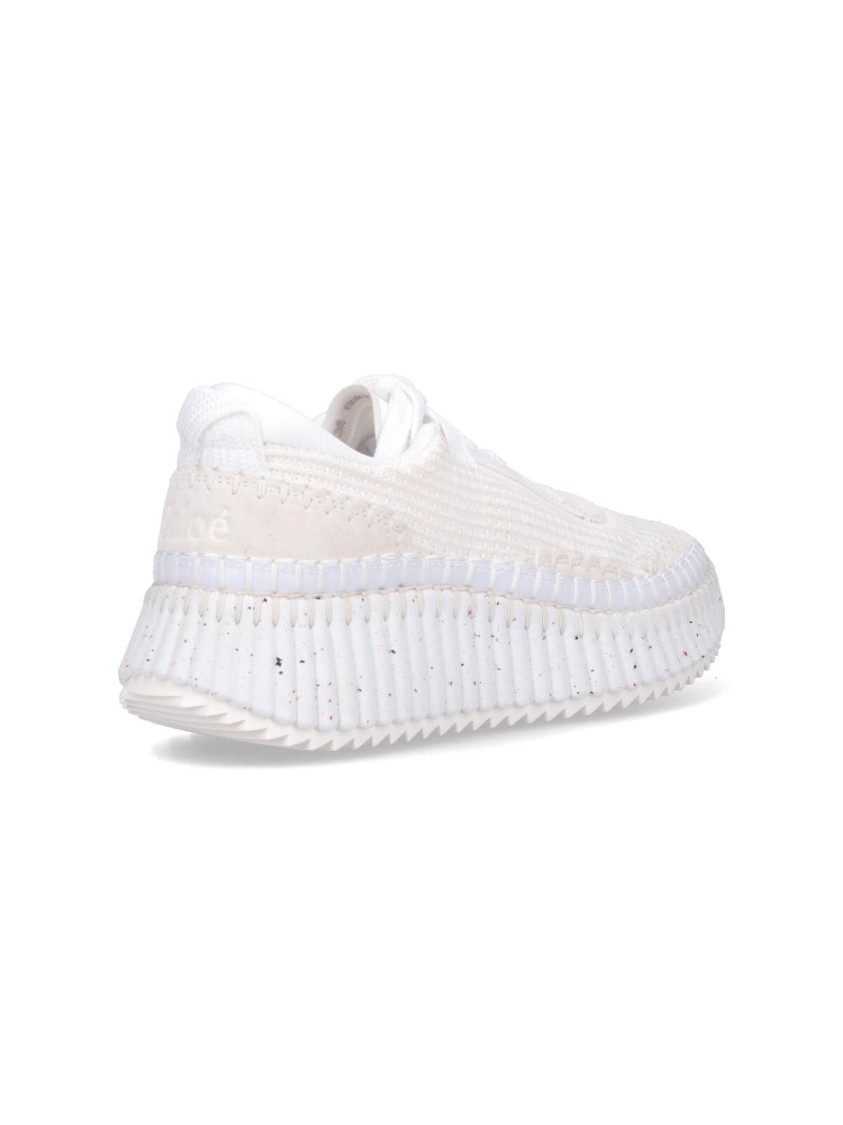 Chloé Low Top Sneakers Textured Sole In White
