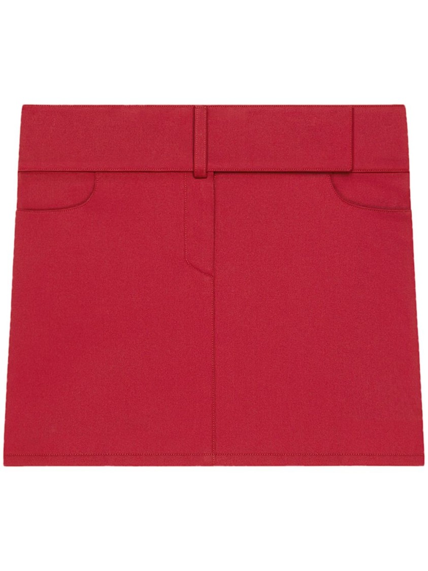 Courrèges Belted Mini Skirt Pockets In Red