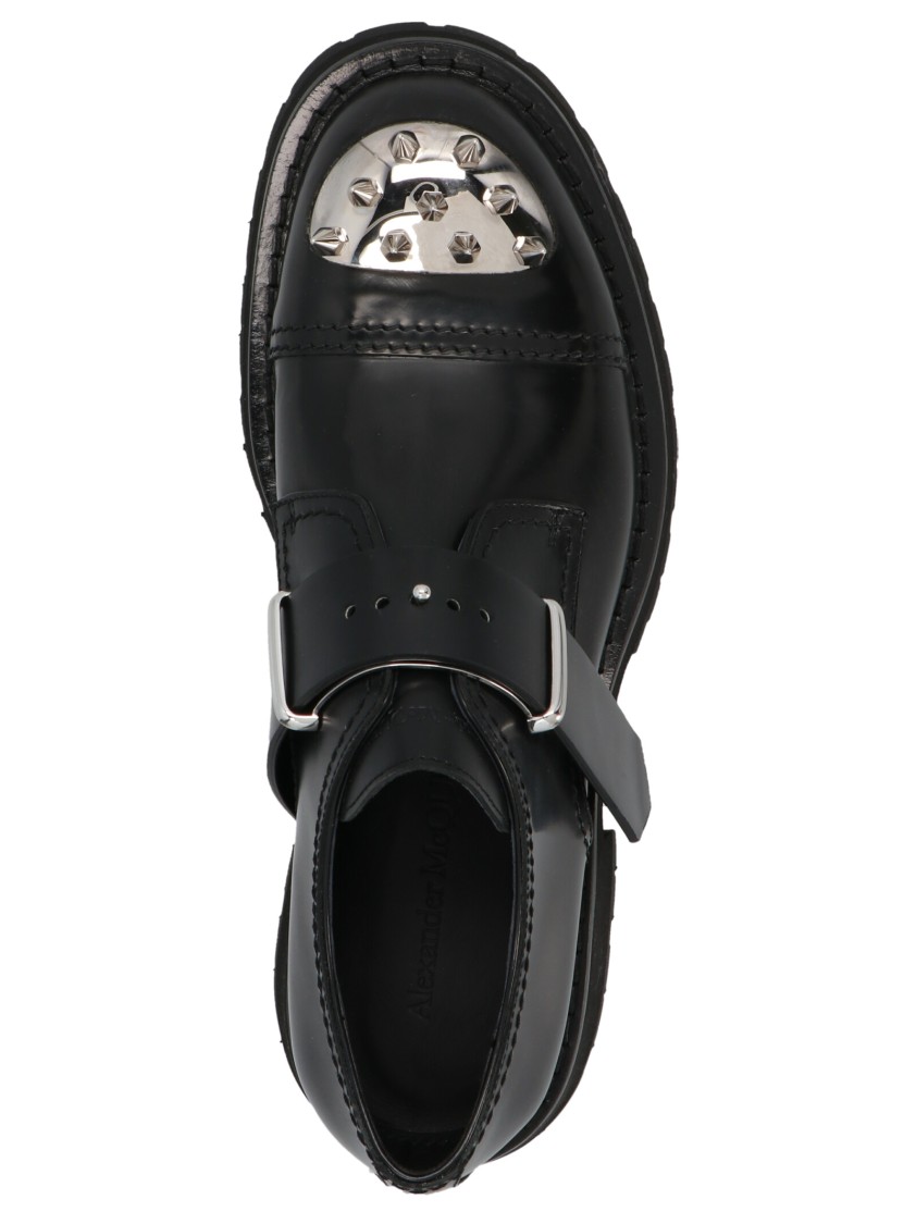 Alexander Mcqueen Studded Derby Shoes In Black
