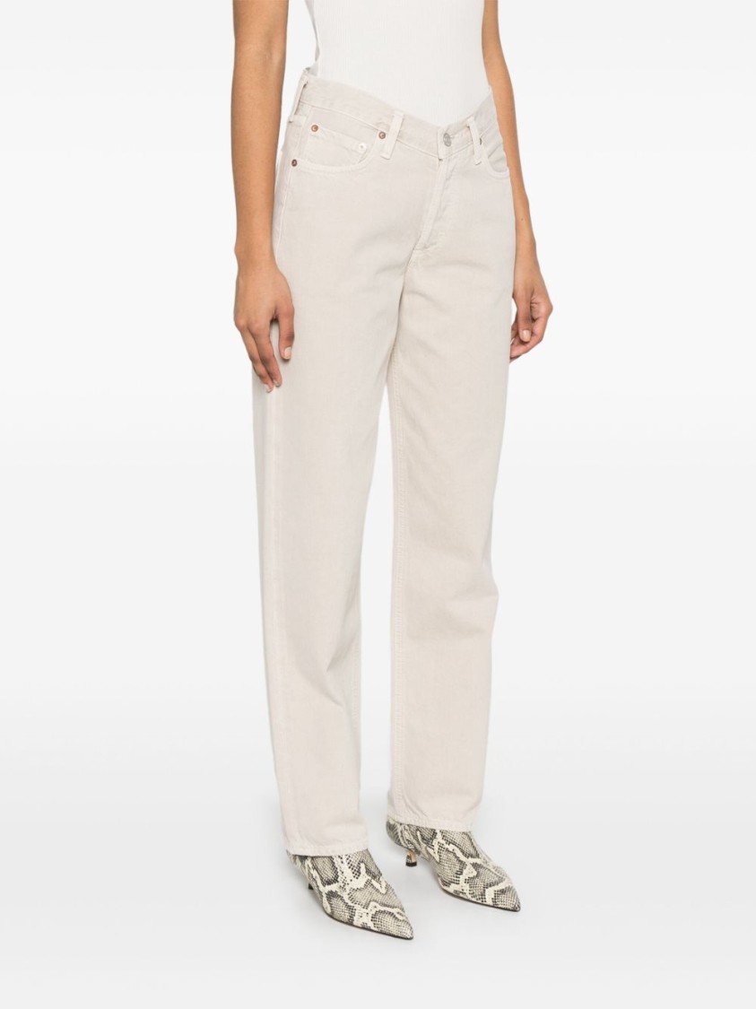 Shop Agolde High-waisted Relaxed Straight-leg Jeans With Timeless Appeal In Neutrals