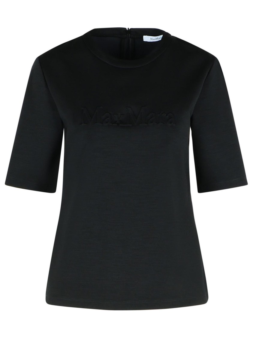 Max Mara 'peter' Black Wool T-shirt In Black