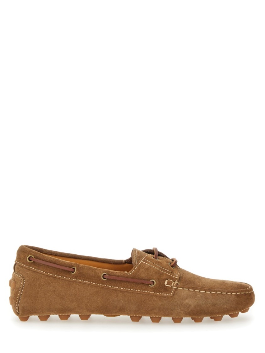 Tod's Light Walnut Leather Driving Moccasin Made In Italy Men In Brown