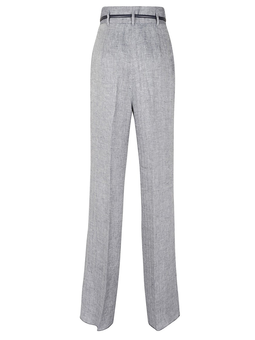 Max Mara Straight-leg Tailored Pants With Pleated Front In Gray