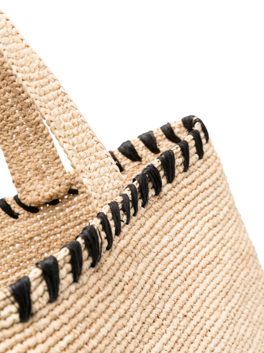 LANVIN LANVIN NATURAL RAFFIA TOTE BAG