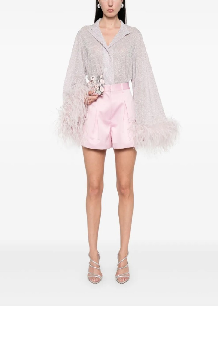 Rotate Birger Christensen Rotate Satin High-waisted Bermuda Shorts