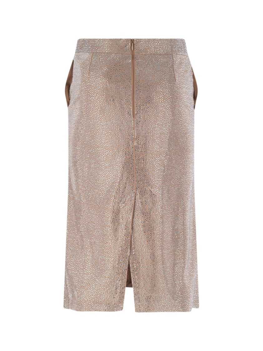 Giuseppe Di Morabito Metallic Finish Skirt With Back Slit And Side Pockets