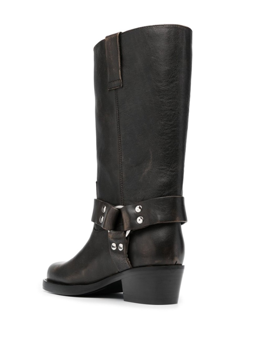 Paris Texas Black Calf Leather Roxy Boot In Black