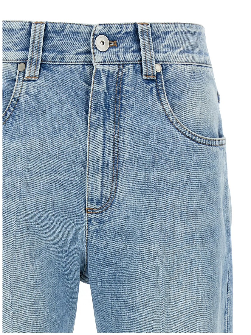 Brunello Cucinelli Delavé Cotton Denim Jeans In Blue