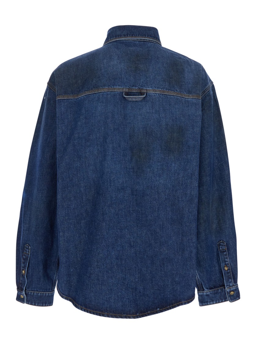 Shop Erl Blue Denim Shirt