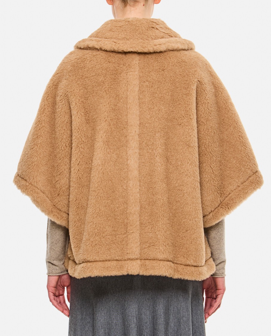 Shop Max Mara Tenebre4 Teddy Cape In Brown