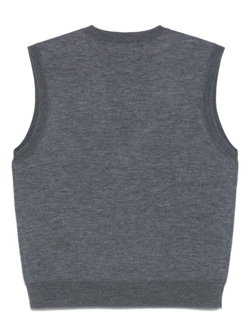 Apc A.p.c. Sleeveless Gilet With Plunging V-neck In Gray